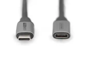 "Digitus" USB-C/M į USB-C/F ilgintuvas .DB-300230-010-S USB-C lizdas, USB C, kištukas, juodas, 1 m