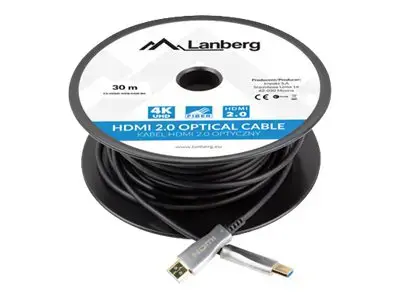 LANBERG HDMI v2.0 M/M kabelis 30 m optinis AOC juodas