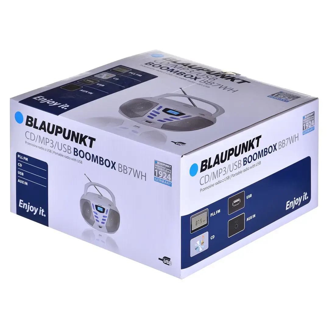 Blaupunkt boombox FM PLL CD|MP3|USB|AUX BB7WH