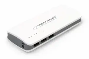 "PowerBank Esperanza Radium EMP106WE" (8000 mAh; microUSB, USB 2.0; baltos spalvos)