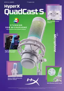 "HyperX QuadCast S", -36 dB, 0,05 %, 32 Ω, 90 dB, visakryptis, laidinis