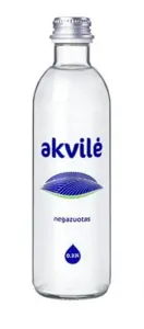 Mineralinis vanduo Akvilė, negazuotas, stikle, 0.33 l (15vnt.)(kaina nurodyta su užstatu už tarą)