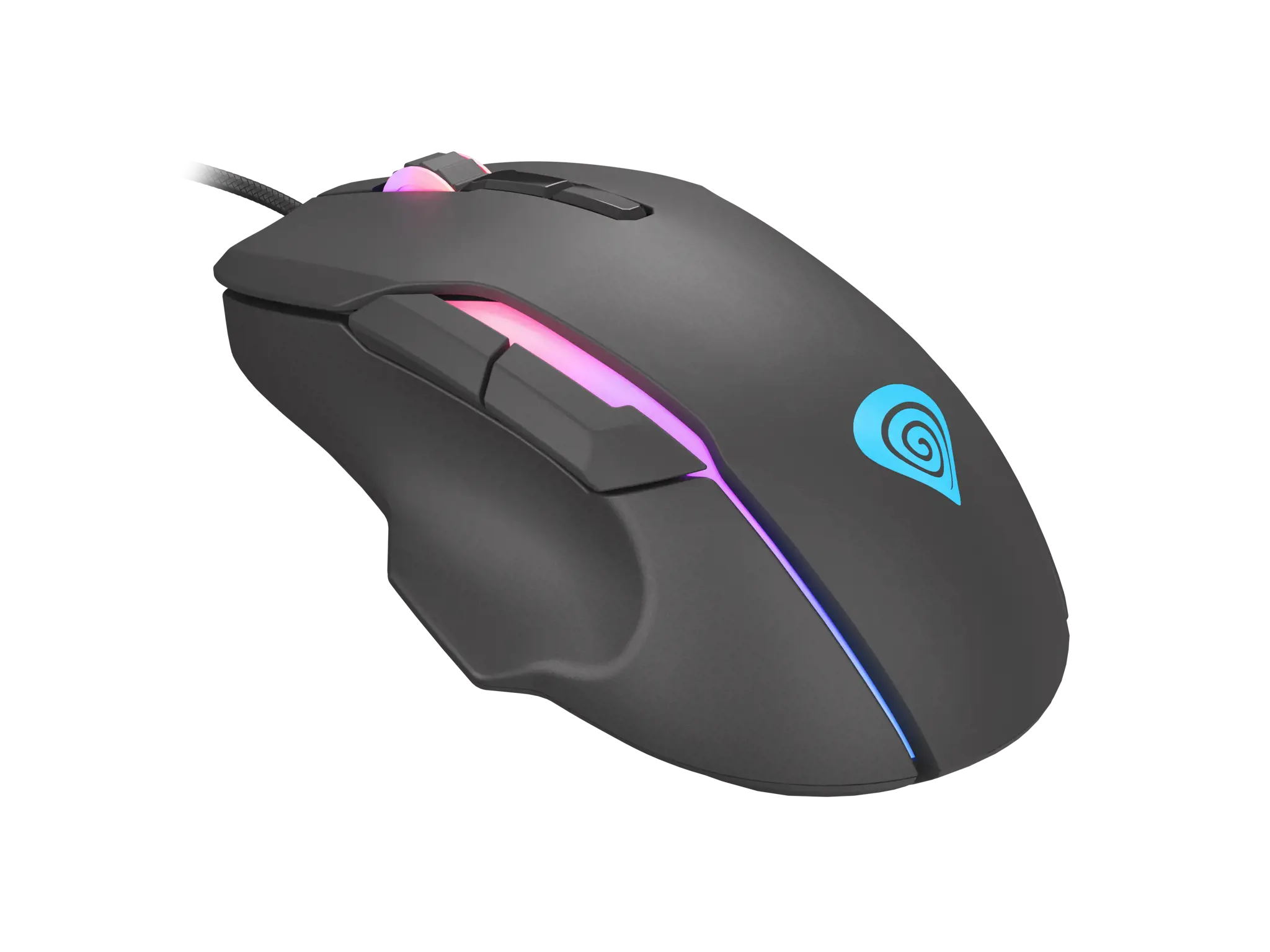 NATEC Genesis žaidimų pelė Xenon 220 optinė 6400DPI su programine įranga RGB apšviesta juoda