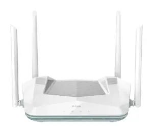 D-Link EAGLE PRO AI AX3200 išmanusis maršrutizatorius R32, "Wi-Fi 6" (802.11ax), dviejų dažnių (2,4 GHz / 5 GHz), Ethernet LAN, baltos spalvos, stalinis / biuro maršrutizatorius