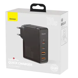 "Baseus GaN2 Pro" greitasis įkroviklis 100 W USB / C tipo USB greitasis įkrovimas 4+ Power Delivery Black (juodas)