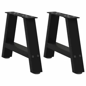 Kavos staliuko kojelės, A formos, 2 vnt., juodos, 50x(30-31) cm, plienas