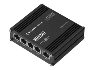 Ethernet Router | RUT301 | No Wi-Fi | 10/100 Mbit/s | Ethernet LAN (RJ-45) ports 5 | Mesh Support No | MU-MiMO No | No mobile broadband