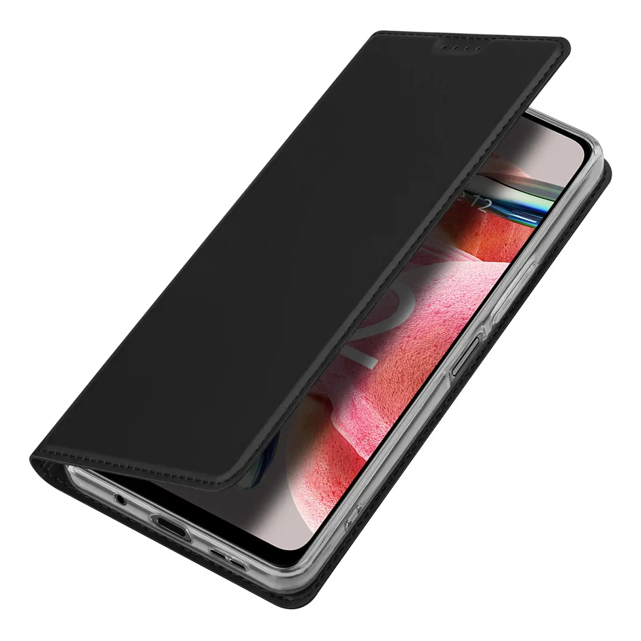 Dux Ducis Skin Pro dėklas Xiaomi Redmi Note 12 flip cover card wallet stand black