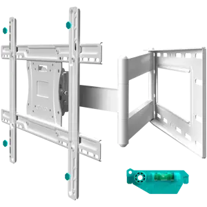 ONKRON Full Motion TV Wall Mount for 40 to 75-inch Flat Panel TVs Digital Panels 68,2 kg, White