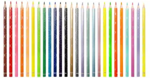 Spalvoti pieštukai KORES KOLORES STYLE, tribriauniai, 3mm, 26 spalvos (6 metalizuotos, 4 pastelinės)