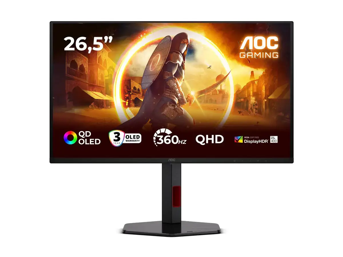 AOC Q27G4SDR | 27 " | QD-OLED | QHD | 16:9 | 360 Hz | 0.03 ms | 2560 x 1440 pixels | 1000 cd/m² | HDMI ports quantity 2 | Black