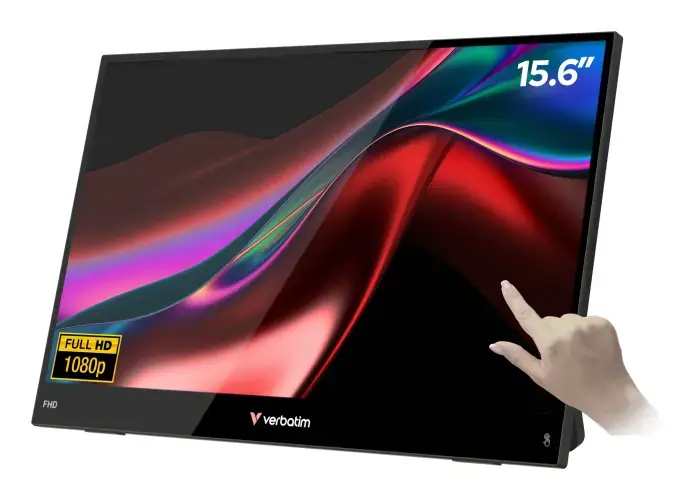 Verbatim 32402 Nešiojamas monitorius LIGHT 15.6'' IPS Touch FHD 1920x1080 10ms 250cd/m2 60Hz, Juoda