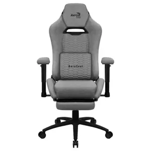 "Aerocool ROYALASHGR Premium" ergonominė žaidimų kėdės kojų atrama "Aeroweave" technologija pilka