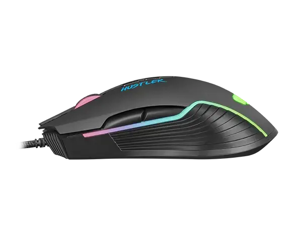 "NATEC Fury" žaidimų pelė "Hustler" 6400DPI optinė su programine įranga ir RGB apšvietimu