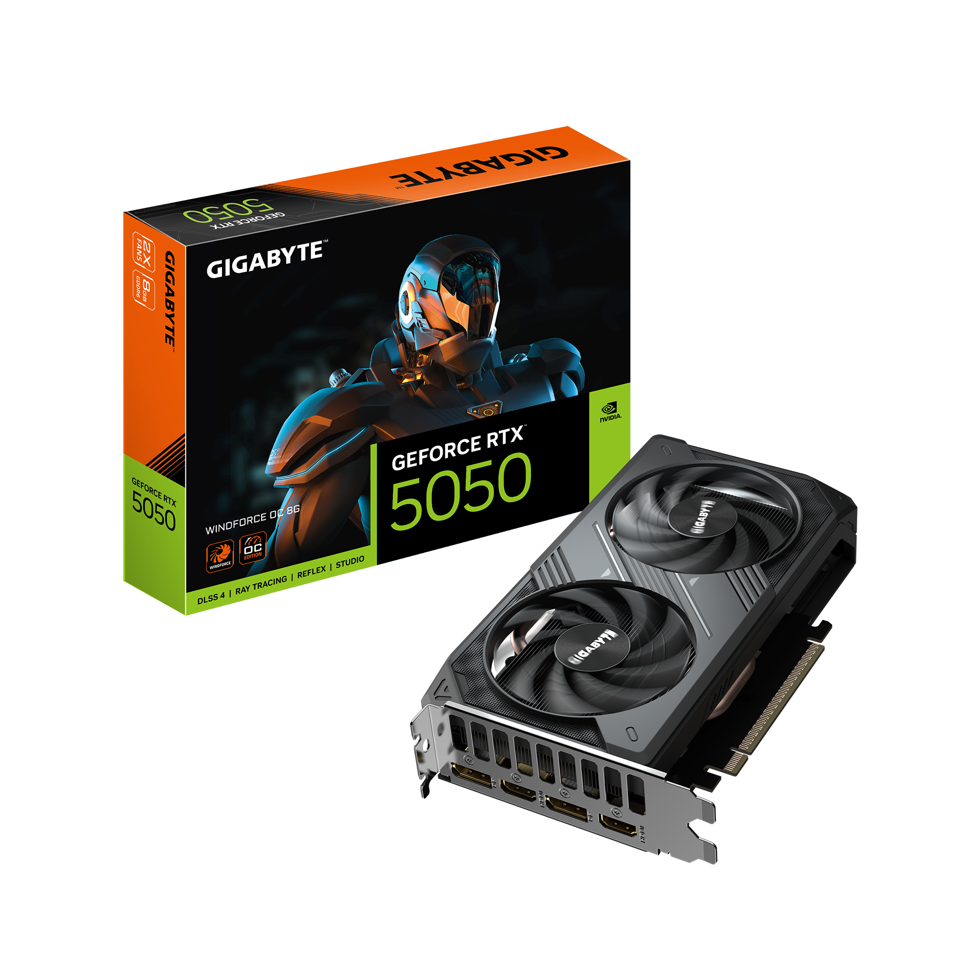 Gigabyte GeForce RTX 5050 WINDFORCE OC 8G | NVIDIA | 8 GB | GeForce RTX 5050 | GDDR6 | HDMI ports quantity 2 | PCI-E 5.0