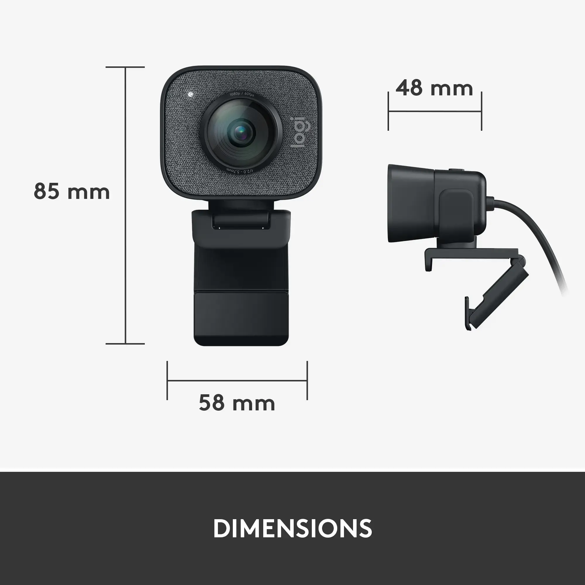 "Logitech StreamCam", 1920 x 1080 taškų, "Full HD", 60 kadrų per sekundę, 1080p, 2 - 3,7 mm, 0,1 m