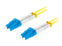 LANBERG optinio pluošto komutacinis kabelis SM LC/UPC-LC/UPC duplex 2m LSZH g657a1 3.0mm geltonos spalvos