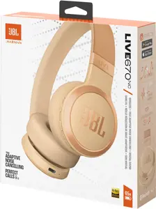 JBL belaidės ausinės Live 670NC, smėlio spalvos