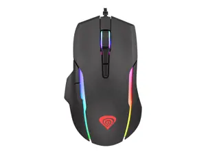 NATEC Genesis žaidimų pelė Xenon 220 optinė 6400DPI su programine įranga RGB apšviesta juoda