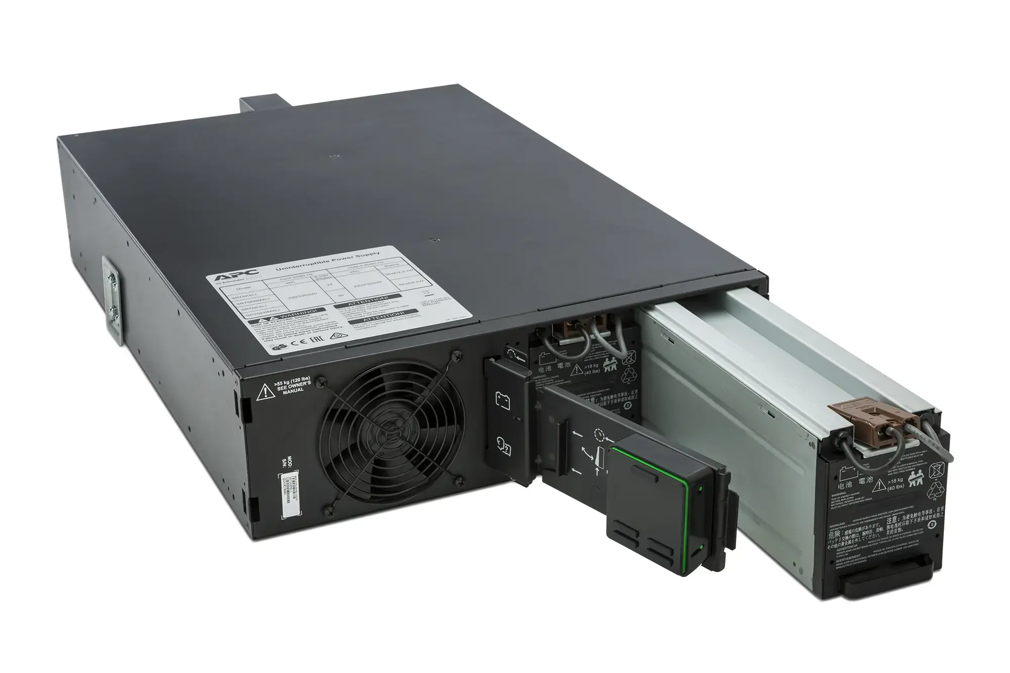 "APC Smart-UPS On-Line", dvigubos konversijos (internetinis), 5 kVA, 4500 W, sinusinis, 100 V, 275 V