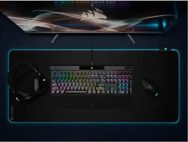 CORSAIR K70 RGB PRO optinė-mechaninė žaidimų klaviatūra su RGB LED apšvietimu CORSAIR OPX juodos spalvos PBT klavišų dangteliai