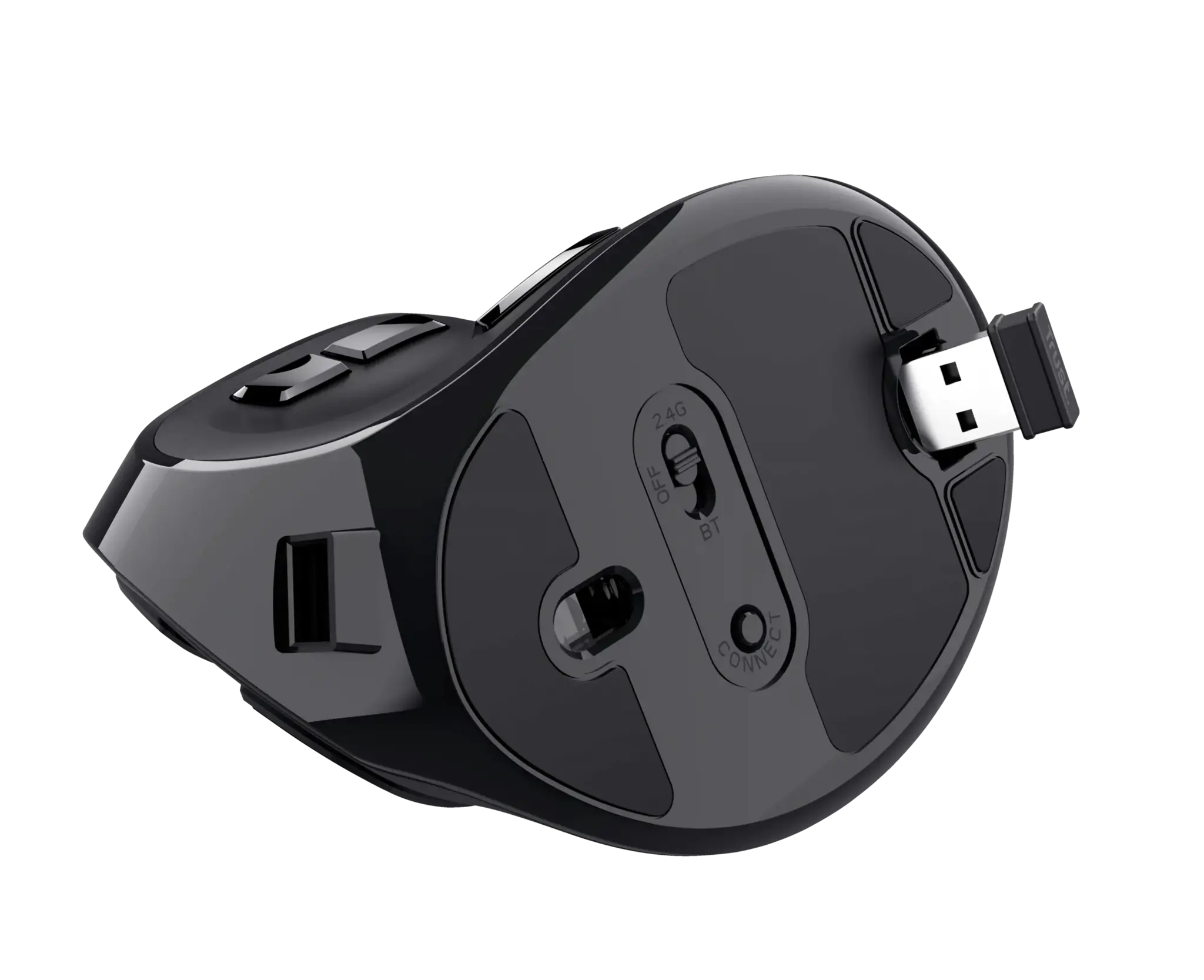 "Trust Voxx", dešinės rankos, vertikalus dizainas, optinis, RF belaidis + "Bluetooth", 2400 DPI, juodas