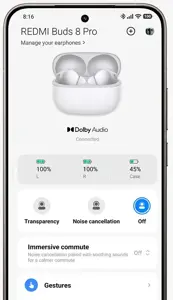 Xiaomi | Earbuds | Redmi Buds 8 Pro | Bluetooth | Open-Ear | Wireless | Cloud White