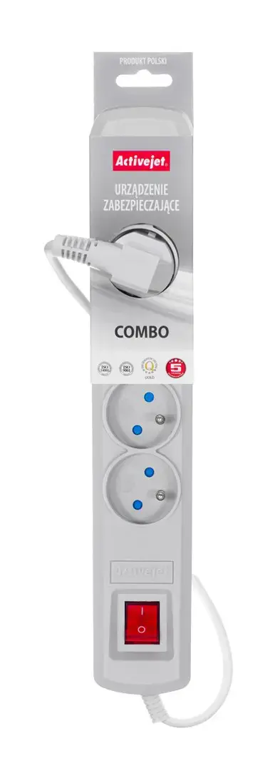 Activejet pilka maitinimo juosta su laidu ACJ COMBO 5G/1,5M/BEZP. AUT/S