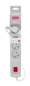 Activejet pilka maitinimo juosta su laidu ACJ COMBO 5G/1,5M/BEZP. AUT/S