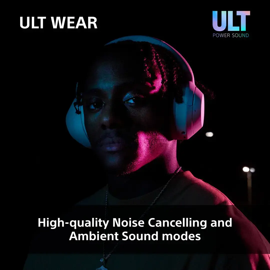 "Sony" belaidės ausinės ULT Wear WH-ULT900NW, baltos spalvos