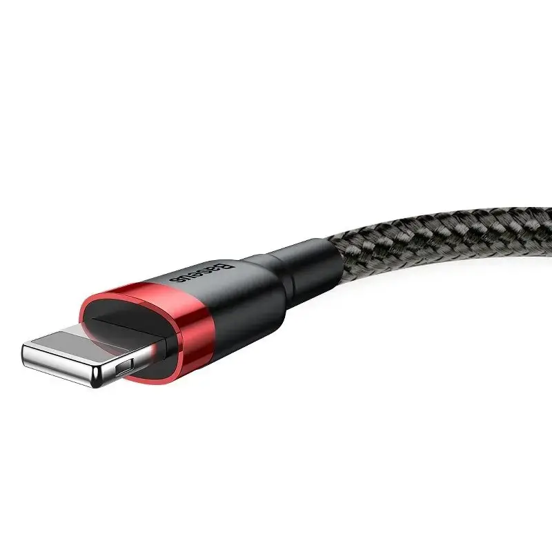 Baseus CALKLF-A19 USB Lightning kabelis 2.4A | 0.5m raudonas+juodas