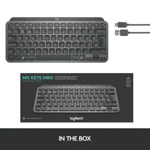 "LOGITECH MX Keys Mini Minimalist" belaidė apšviesta klaviatūra - GRAPHITE - US INTL - INTNL (JAV)