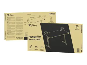 Žaidimų stalas Natec Genesis Holm 510 RGB, Juoda