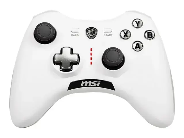 MSI FORCE GC20 V2 WHITE žaidimų valdiklis "Paruoštas kompiuteriui ir "Android", laidinis, reguliuojamas D-pad dangtelis, dvigubi vibraciniai varikliukai, ergonomiškas dizainas, nuimami kabeliai", žaidimų pultas, "Android", kompiuteris, galinis mygtukas, D-pad, makro mygtukas, maitinimo mygtukas, pradžios mygtukas, turbo mygtukas, analoginis / skaitmeninis, laidinis, USB 2.0