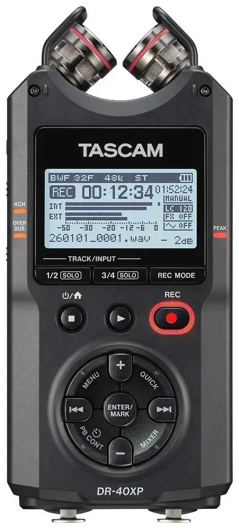 Tascam DR-40XP - portable four-track digital recorder with a USB audio interface