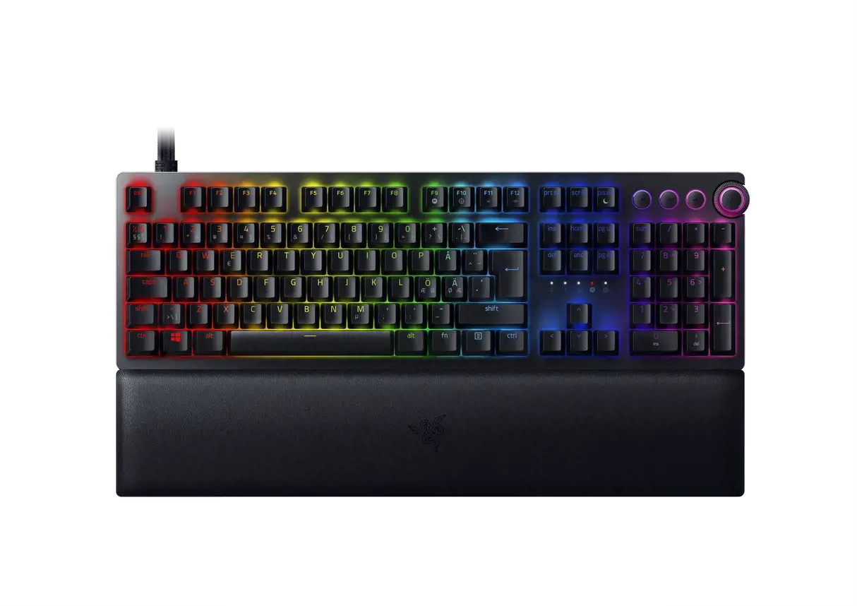 "Razer Huntsman V2", optinė žaidimų klaviatūra, RGB LED apšvietimas, šiaurietiška, juoda, laidinė