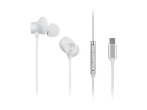 Panasonic RP-TCM225DEW USB-C Wired Earphones, In-Ear with Built-in Mic, White | Panasonic