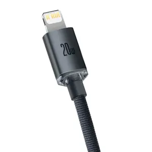 Baseus Crystal kabelis USB-C to Lightning 20W PD 2m juodas