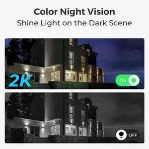 Reolink Lumus Series E430 - 4MP Outdoor Camera, 2.4/5 GHz Wi-Fi, Person/Vehicle/Animal Detection, Color Night Vision, IP security camera, Outdoor, Wired & Wireless, Google Assistant, 180 lm, 6500 K