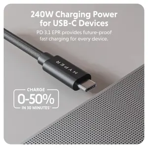 Hyper | HyperDrive Next USB4 Type-C Performance Cable, 1.2 m | HD6500BKGL