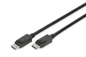 ASSMANN DisplayPort jungiamasis kabelis DP M/M 3 m su užraktu UHD 8K Vers. 1.3/1.4 bl