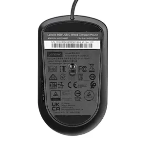 Lenovo GY51D20875, Ambidextrous, Optical, USB Type-C, 2400 DPI, Black