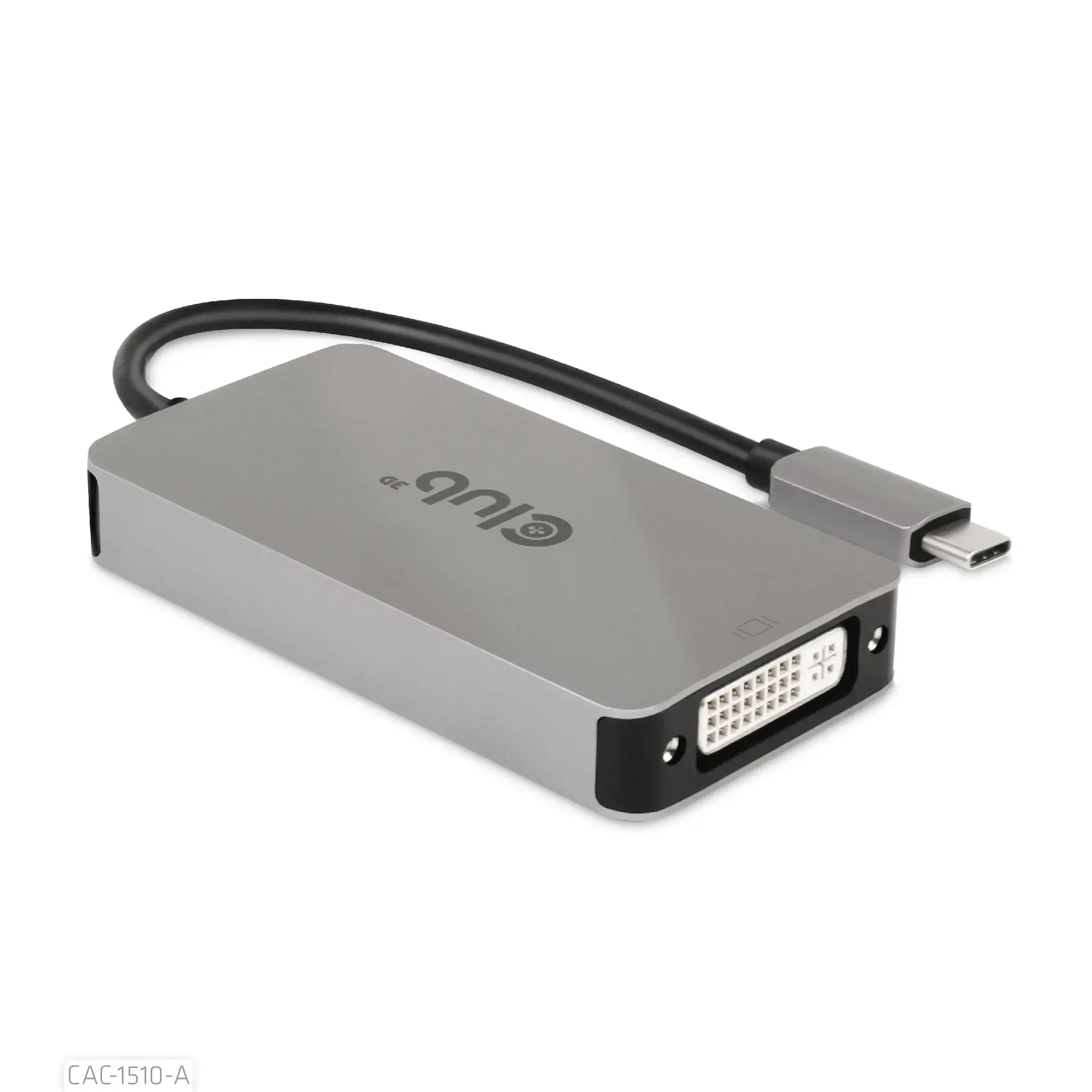 CLUB3D USB3.2 Gen1 Type-C to Dual Link DVI-D HDCP OFF version Active Adapter M/F for Apple Cinema Displays, 0.25 m, USB Type-C, DVI, Male, Female, 3840 x 2160