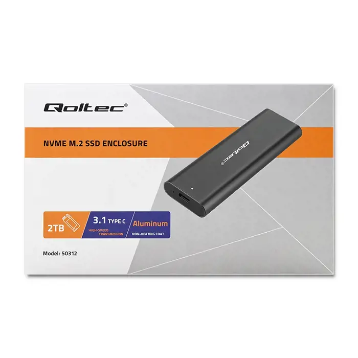 QOLTEC 50312 M.2 SATA SSD / NVME / C tipo USB korpusas