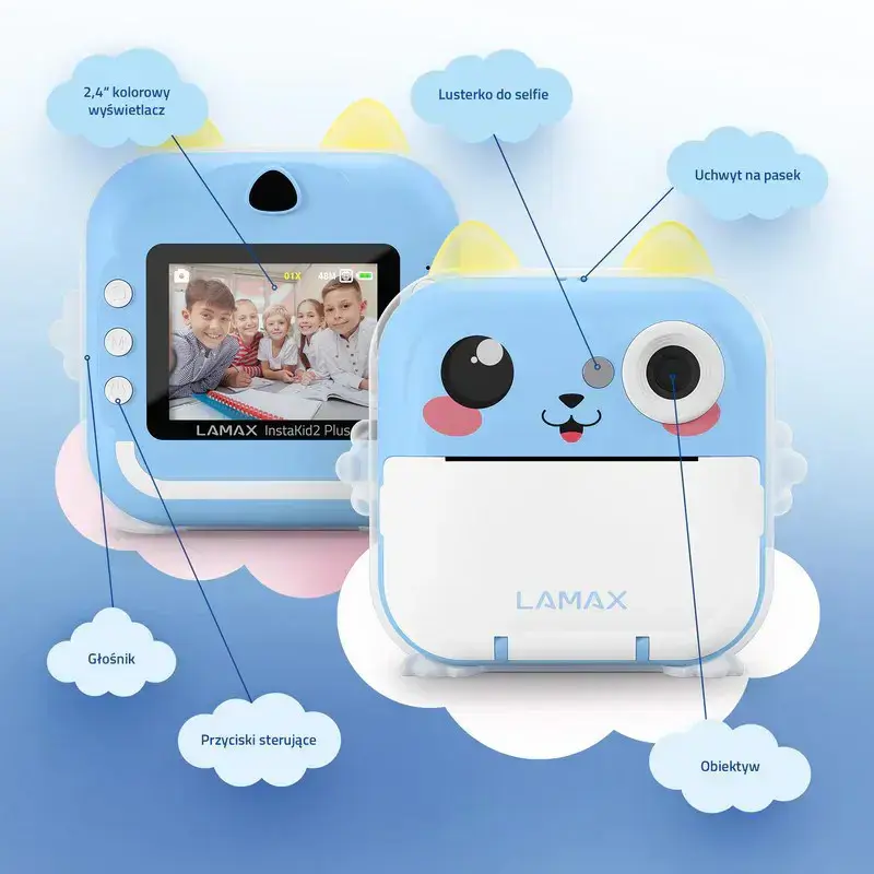 Kids’ camera LAMAX InstaKid2 Plus, blue