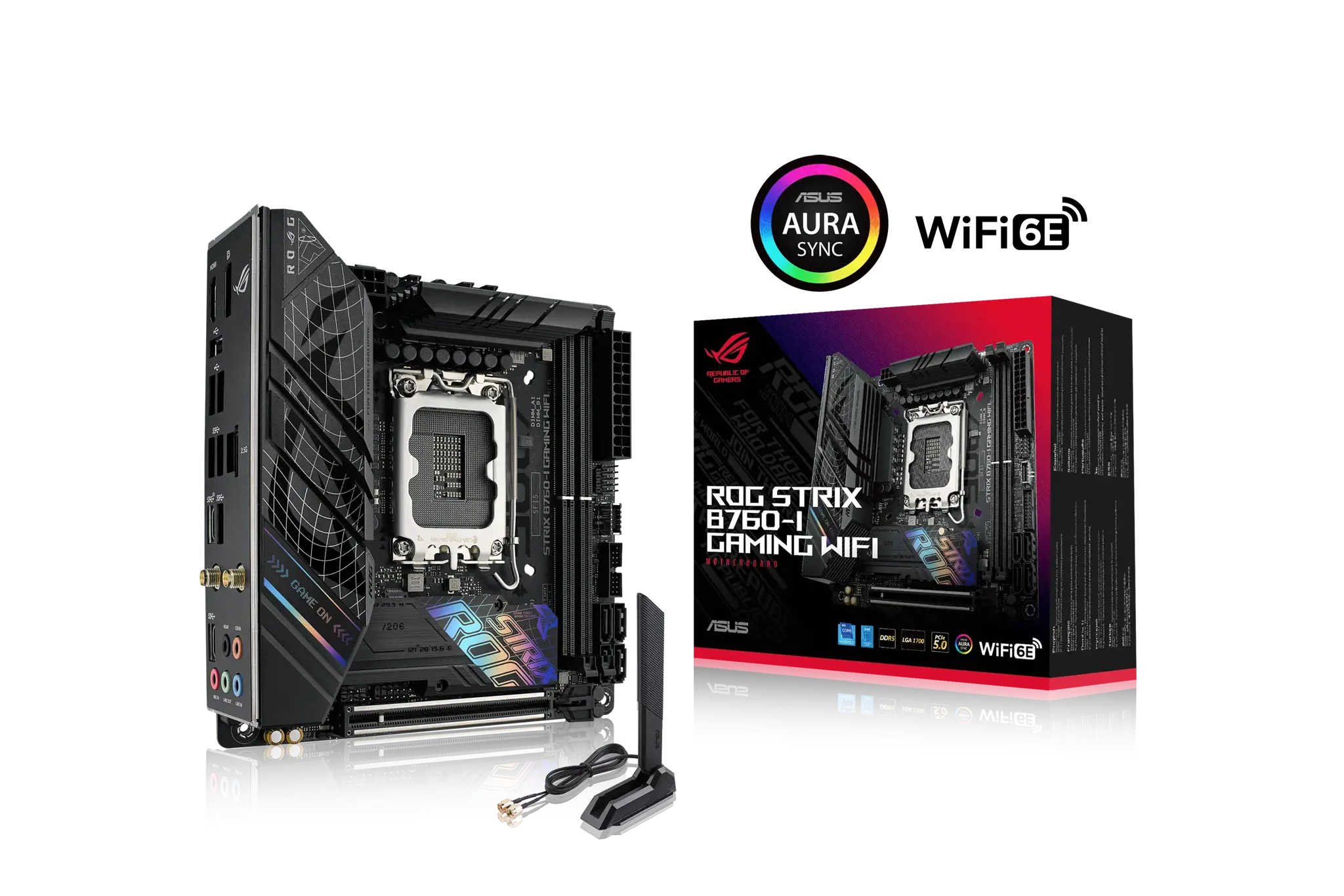 ASUS ROG STRIX B760-I GAMING WIFI, "Intel", LGA 1700, "Intel® Celeron®", "Intel® Core™ i3", "Intel® Core™ i5", "Intel® Core™ i7", "Intel® Core™ i9",..., LGA 1700, DDR5-SDRAM, 64 GB