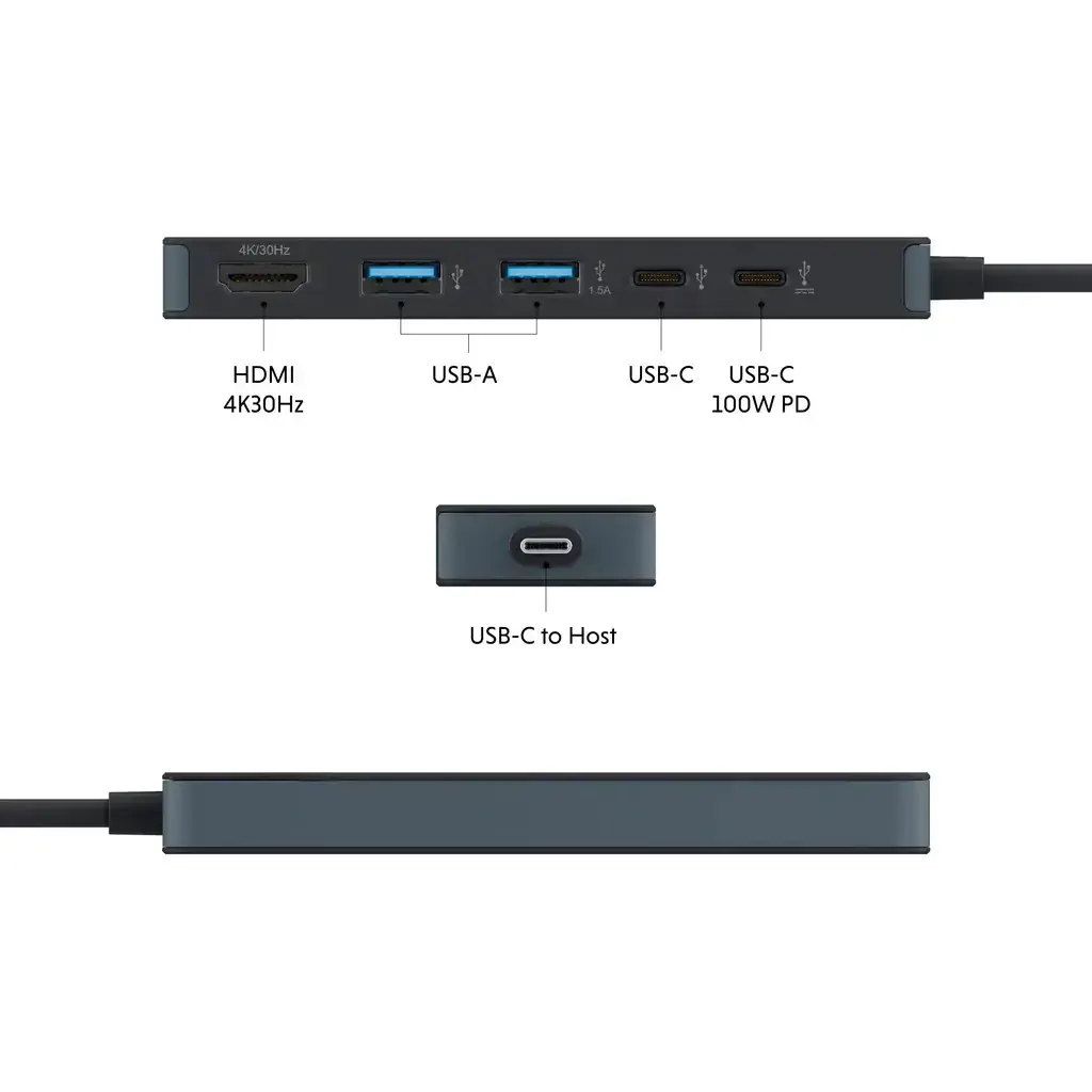 Hyper HyperDrive Flex 5 Port USB-C Hub | HD4101BKGL | HDMI ports quantity 1