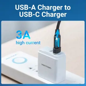 "Vention" USB 2.0 vyriškos ir USB-C moteriškos lyties adapteris Juodas PVC tipas, USB A, USB C, juodas