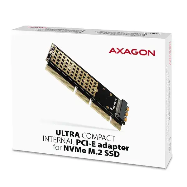 AXAGON PCEM2-1U PCI-E 3.0 16x - M.2 SSD NVMe, iki 80 mm SSD, žemo profilio 1U