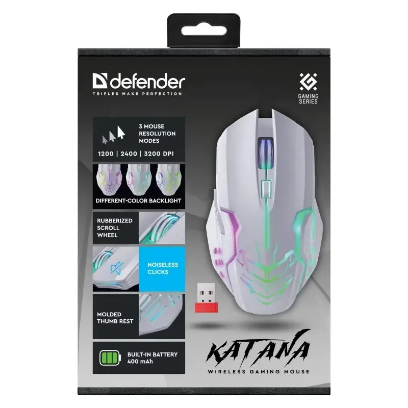 CDEFENDER GM-511 KATANA RF 3200dpi 7P WHITE